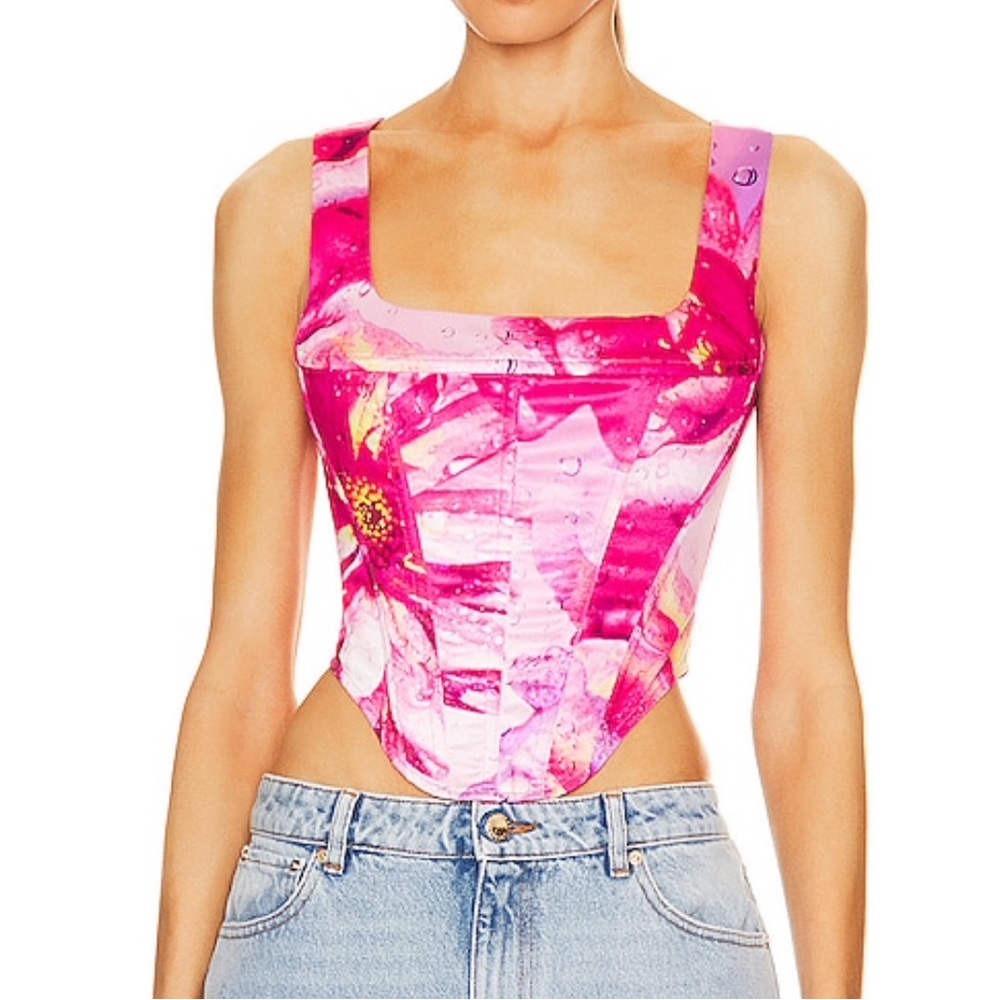 Miaou Pink Floral Crop Top